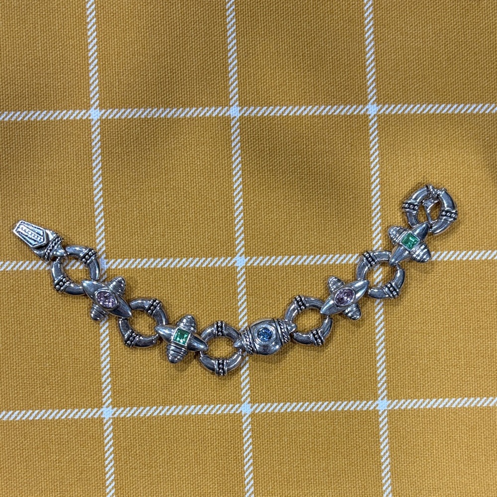 Vintage Silver Bracelet with Gem Accents - Premier Designs